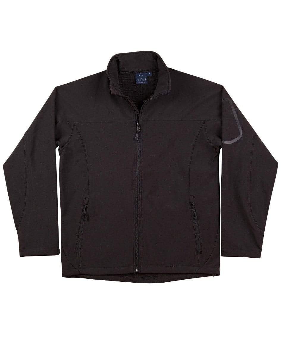 WINNING SPIRIT WHISTLER Softshell Contrast Jacket Men's JK31 Casual Wear Winning Spirit Black/Black S 