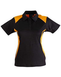 WINNING SPIRIT WINNER POLO Ladies' PS32A Casual Wear Winning Spirit Black/Gold 8 