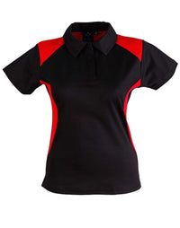 WINNING SPIRIT WINNER POLO Ladies' PS32A Casual Wear Winning Spirit Black/Red 8 