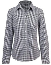 Winning Spirit Ladies’ Gingham Check Long Sleeve Shirt M8300L Metro Workwear.