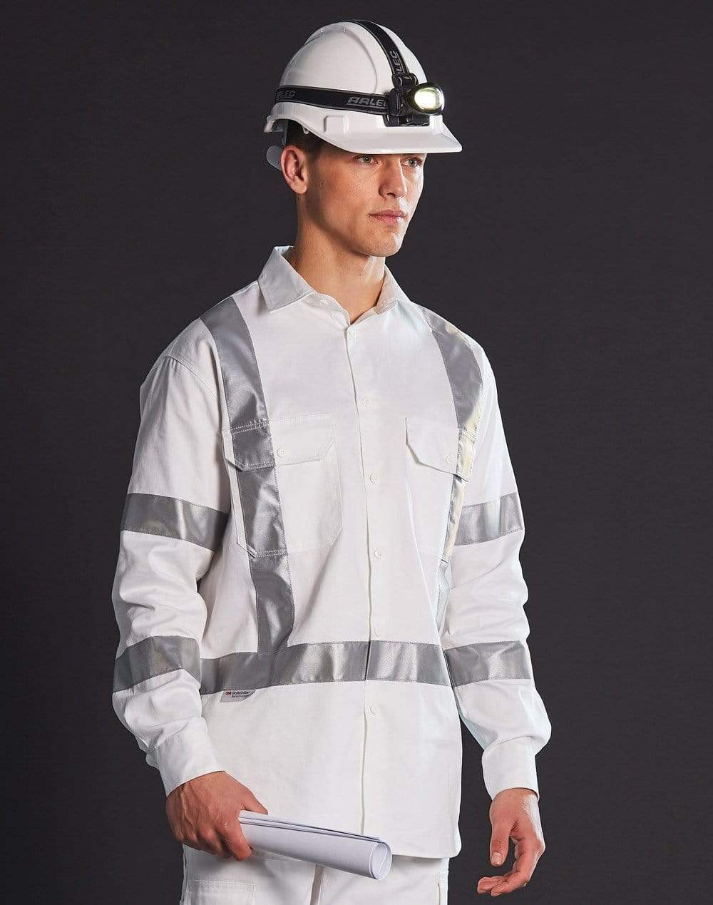 Winning Spirit Mens White Safety Shirt With X Back Biomotion Tape Configuration Wt09hv Work Wear Winning Spirit White XS 