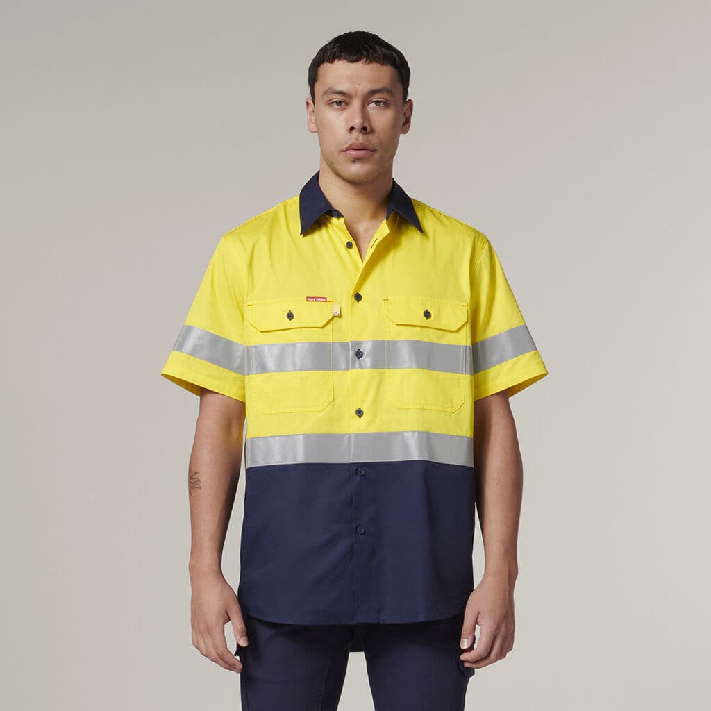 Hard Yakka Short Sleeve Two Toned Hi Vis Shirt Y07754