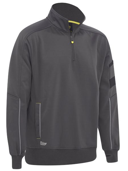 Bisley Work Fleece 1/4 Zip Pullover With Sherpa Lining BK6924 Worl Wear Bisley Workwear CHARCOAL (BCCG) XS 