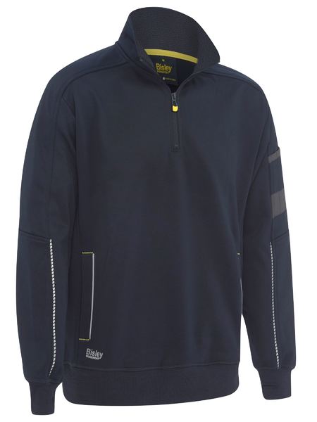 Bisley Work Fleece 1/4 Zip Pullover With Sherpa Lining BK6924 Worl Wear Bisley Workwear NAVY (BPCT) XS 