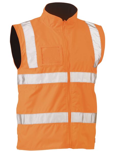 Bisley Taped Hi Vis Rail Wet Weather Vest BV0364T Worl Wear Bisley Workwear RAIL ORANGE (BVOR) XS 