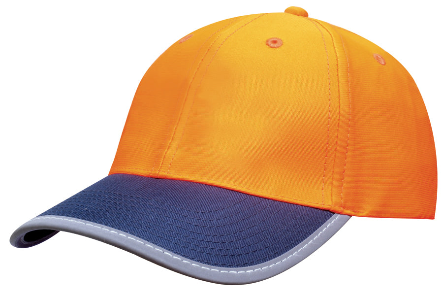 Headwear Luminescent Safety Cap X12 - 3021 Cap Headwear Professionals Orange One Size 