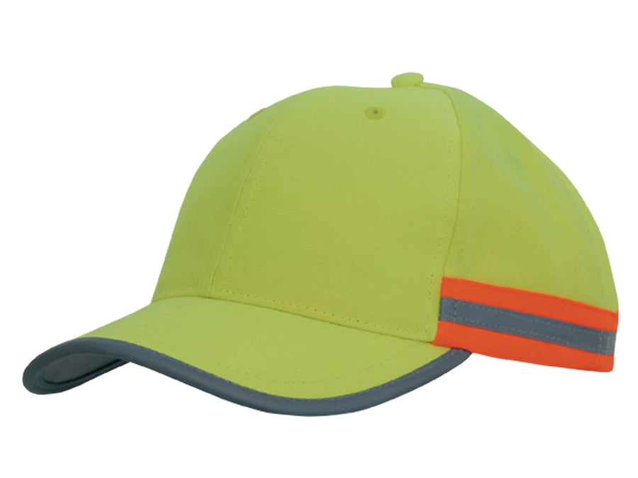 Headwear Hivis Cap 2 Tone Reflective Trim X12 - 3030 Cap Headwear Professionals Navy/Green One Size 