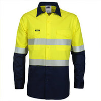 Hvs Segment Taped Coolight Sht - 3648 Work Wear DNC Workwear Yellow/Navy XXS 