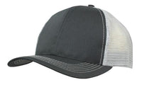 Headwear Mesh Back Breathable P/twill 3819 Caps X12 - 3819 Cap Headwear Professionals Black/Grey One Size 