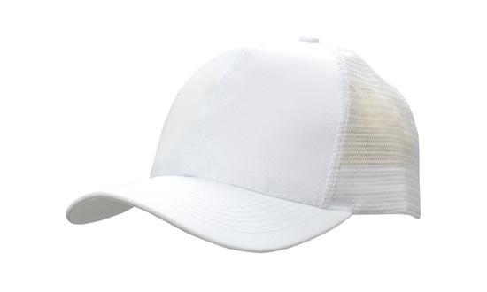 Headwear Mesh Back Breathable P/twill 3819 Caps X12 - 3819 Cap Headwear Professionals White One Size 