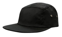 Headwear Square Front Flat Peak Cotton X12 - 3899 Cap Headwear Professionals Black One Size 