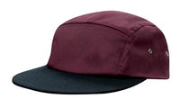 Headwear Square Front Flat Peak Cotton X12 - 3899 Cap Headwear Professionals Maroon/Black One Size 