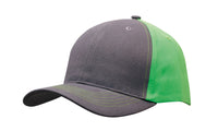 Headwear Brushed Heavy Cotton 2 Tone X12 - 4001 Cap Headwear Professionals Charcoal/Bright Green One Size 
