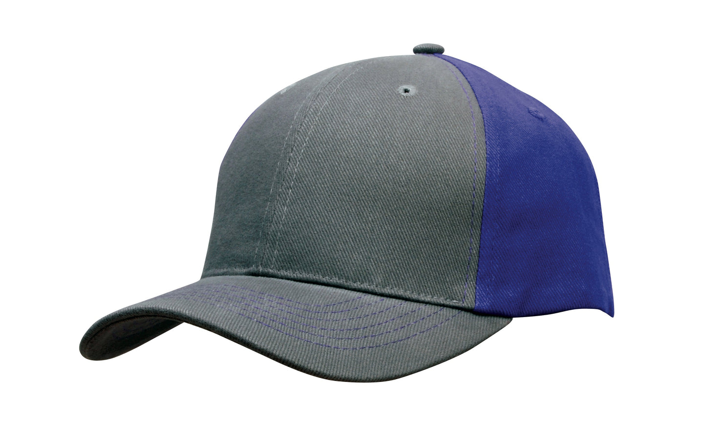 Headwear Brushed Heavy Cotton 2 Tone X12 - 4001 Cap Headwear Professionals Charcoal/Purple One Size 