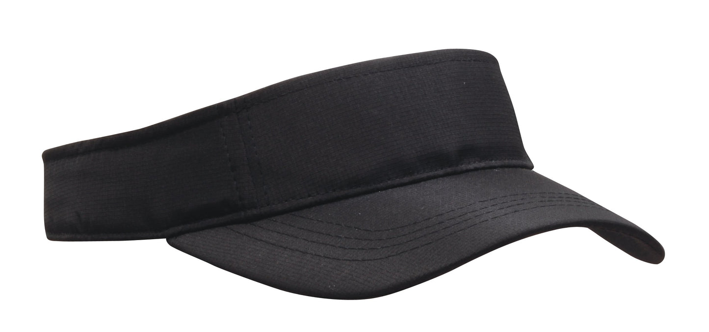 Headwear Ripstop Sports Visor X12 - 4006 Cap Headwear Professionals Black One Size 
