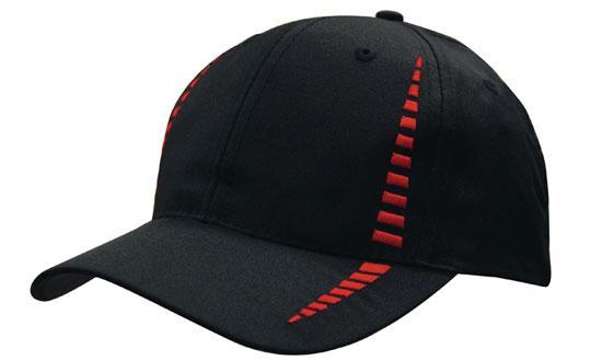 Headwear Breathable P/twill W Emb Checks X12 - 4010 Cap Headwear Professionals Black/Red One Size 