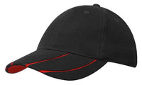 Headwear Bhc Cap With Peak Inserts X12 - 4018 Cap Headwear Professionals Black/Red One Size 