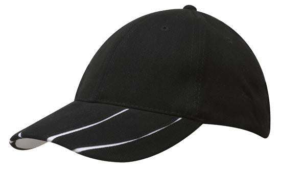 Headwear Bhc Cap With Peak Inserts X12 - 4018 Cap Headwear Professionals Black/White One Size 