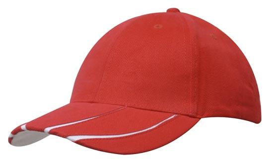 Headwear Bhc Cap With Peak Inserts X12 - 4018 Cap Headwear Professionals Red/White One Size 
