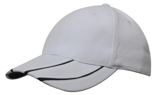 Headwear Bhc Cap With Peak Inserts X12 - 4018 Cap Headwear Professionals White/Navy One Size 