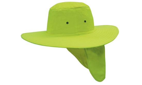 Headwear Canvas Sun Hat With Flap X12 - 4055 Cap Headwear Professionals Luminescent Green S 55cm 
