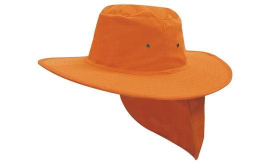 Headwear Canvas Sun Hat With Flap X12 - 4055 Cap Headwear Professionals Luminescent Orange S 55cm 
