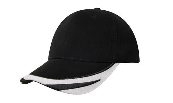 Headwear Bhc W/peak Trim & Fmbroidery X12 - 4072 Cap Headwear Professionals Black/White One Size 
