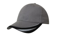 Headwear Bhc W/peak Trim & Fmbroidery X12 - 4072 Cap Headwear Professionals Charcoal/Black One Size 