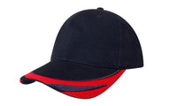 Headwear Bhc W/peak Trim & Fmbroidery X12 - 4072 Cap Headwear Professionals Navy/Red One Size 