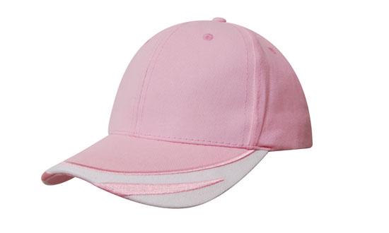 Headwear Bhc W/peak Trim & Fmbroidery X12 - 4072 Cap Headwear Professionals Pink/White One Size 