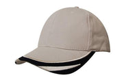 Headwear Bhc W/peak Trim & Fmbroidery X12 - 4072 Cap Headwear Professionals Stone/Navy One Size 