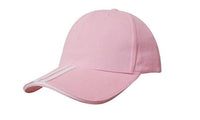 Headwear Bhc 2 Stripe Peak & Sandwich X12 - 4074 Cap Headwear Professionals Pink/White One Size 
