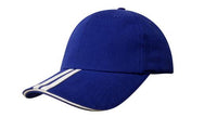 Headwear Bhc 2 Stripe Peak & Sandwich X12 - 4074 Cap Headwear Professionals Royal/White One Size 