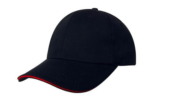 Headwear Chino Twill Cap W/sandwcih  X12 - 4080 Cap Headwear Professionals Navy/Red One Size 