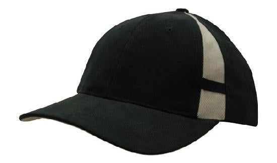 Headwear Cap With Crown Inserts X12 - 4096 Cap Headwear Professionals Black/Grey One Size 