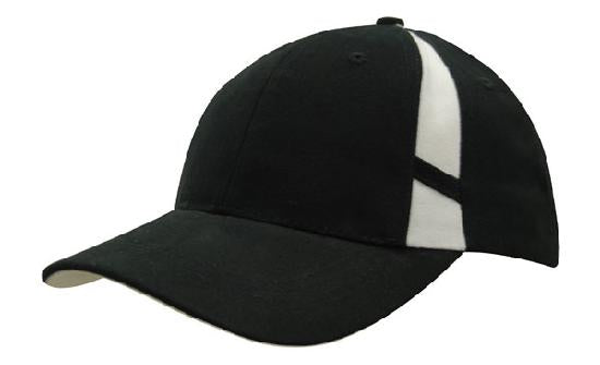 Headwear Cap With Crown Inserts X12 - 4096 Cap Headwear Professionals Black/White One Size 