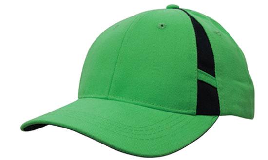 Headwear Cap With Crown Inserts X12 - 4096 Cap Headwear Professionals Green/Black One Size 