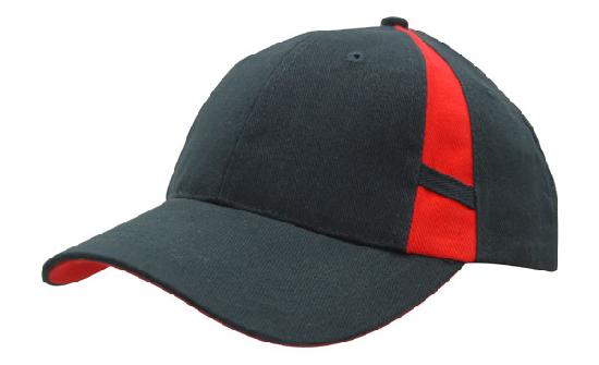 Headwear Cap With Crown Inserts X12 - 4096 Cap Headwear Professionals Navy/Red One Size 