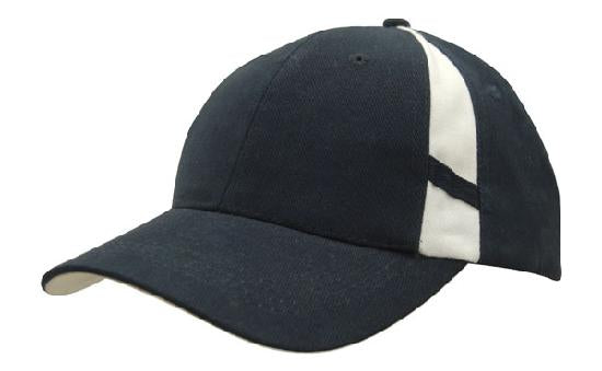 Headwear Cap With Crown Inserts X12 - 4096 Cap Headwear Professionals Navy/White One Size 