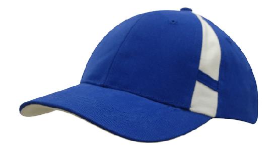 Headwear Cap With Crown Inserts X12 - 4096 Cap Headwear Professionals Royal/White One Size 