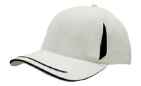 Headwear Cap With Crown Inserts & Sandwich X12 - 4098 Cap Headwear Professionals White/Navy One Size 