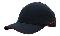 Headwear Cap With Sandwich & Crown Piping X12 Cap Headwear Professionals Navy/Red One Size 