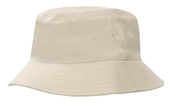 Headwear Breathable P/twill Bucket Hat X12 - 4107 Cap Headwear Professionals Stone M 