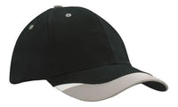 Headwear Bhc W/peak Indent & Print X12 - 4125 Cap Headwear Professionals Black/Grey/White One Size 