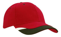 Headwear Bhc W/peak Indent & Print X12 - 4125 Cap Headwear Professionals Red/Black/White One Size 