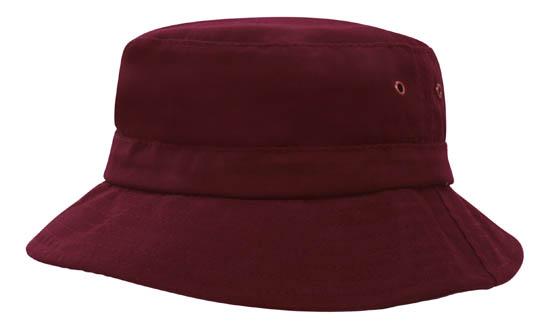 Headwear Bst Child's Bucket Hat  X12 - 4131 Cap Headwear Professionals Maroon Adjustable 