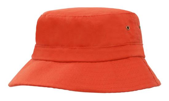 Headwear Bst Child's Bucket Hat  X12 - 4131 Cap Headwear Professionals Orange Adjustable 