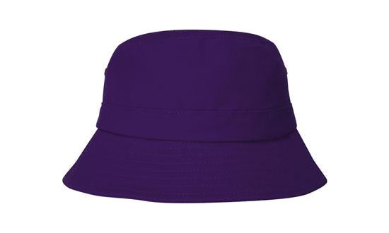 Headwear Bhs Twill Youth's Bucket Hat X12 - 4133 Cap Headwear Professionals Purple Adjustable 