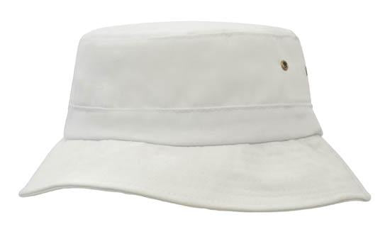 Headwear Bhs Twill Youth's Bucket Hat X12 - 4133 Cap Headwear Professionals White Adjustable 