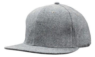 Headwear Grey Marle Flannel Flat Peak Cap X12 - 4135 Cap Headwear Professionals Grey One Size 